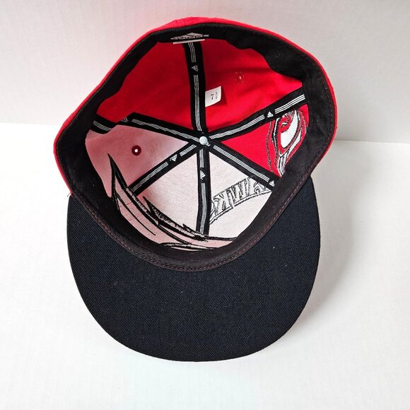 Atlanta Hawks Hat Cap Mens Fitted 7 3/8" Big Embroidered Logo Red Wool Adidas - Picture 8 of 13